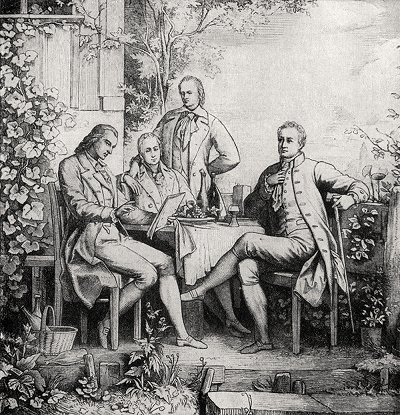 Friedrich Schiller, Wilhelm und Alexander von Humboldt, Johann Wolfgang von Goethe