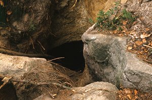 Wassergefüllter Bergwerksstollen an der Hohen Matze