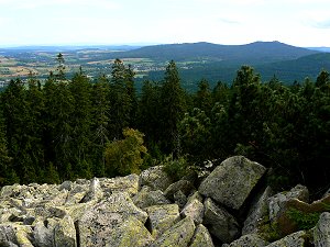 Luisenburg und Kösseine von der Platte gesehen