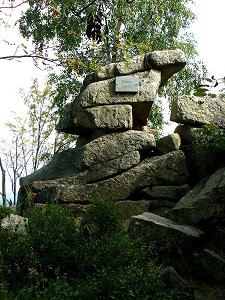 Der Gipfelfelsen der Platte im Fichtelgebirge