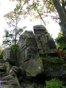 Felsformationen aus Granit auf der Platte im Fichtelgebirge