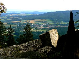 Blick Richtung Tröstau und Luisenburg von der Platte im Fichtelgebirge